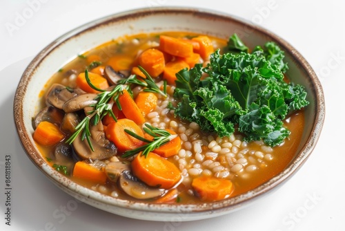 Savory Carrot-Mushroom-Barley Stew with Chewy Barley