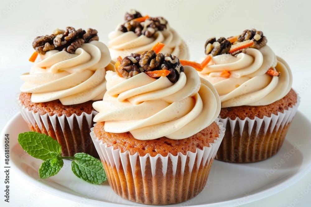 Gourmet Carrot Cake Cupcakes with Cream Cheese Buttercream and Toasted Walnuts Gourmet Carrot Cake Cupcakes with Cream Cheese Buttercream and Toasted Walnuts