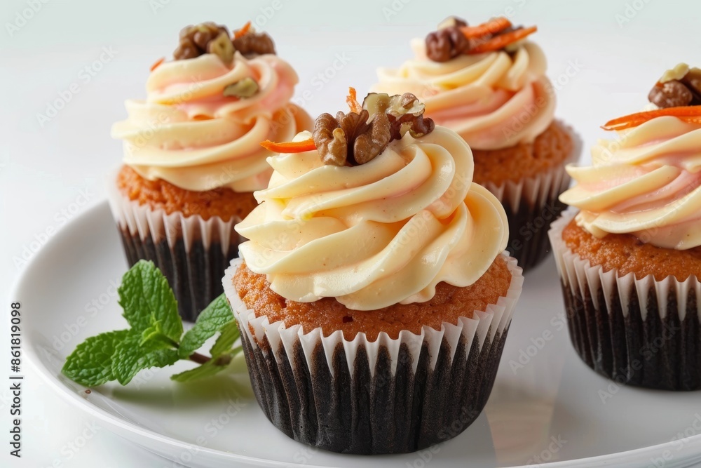 Deliciously Moist Carrot-Walnut Cupcakes with Candied Ginger and Cream Cheese Frosting Deliciously Moist Carrot-Walnut Cupcakes with Candied Ginger and Cream Cheese Frosting