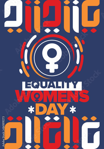 Women's Equality Day in United States. Female holiday, celebrated annually in August 26. Women right history month. Feminism concept. Poster, greeting card, banner and background. Vector illustration