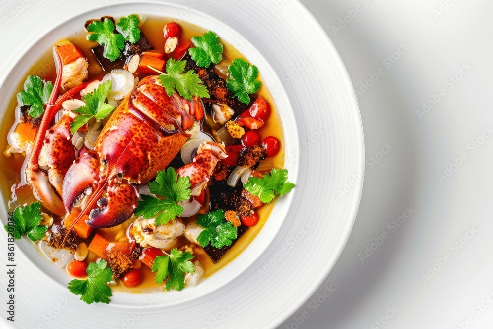 Indulgent Lobster and Chicken Soup with Brandy and Saffron Indulgent Lobster and Chicken Soup with Brandy and Saffron