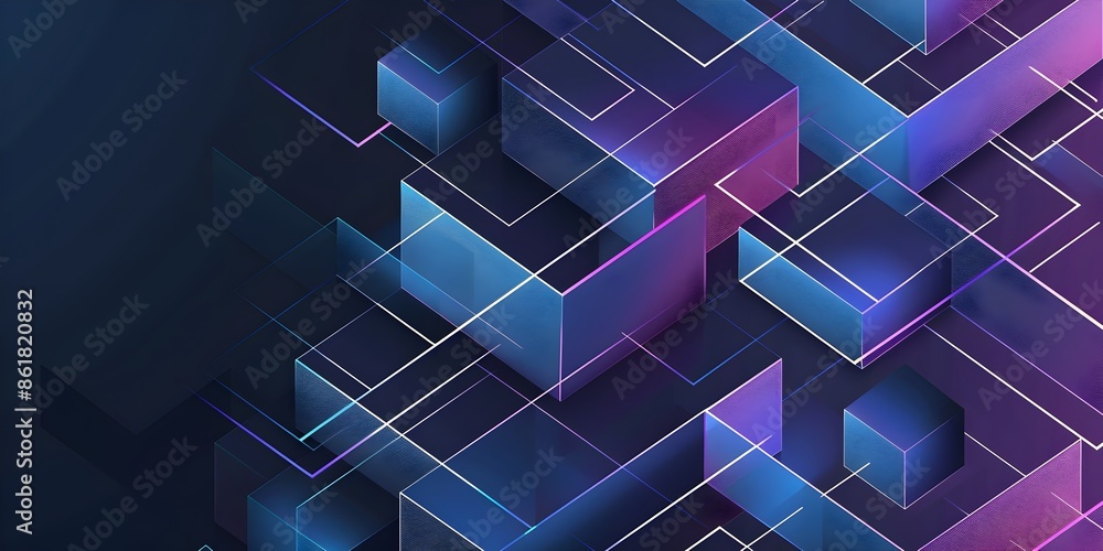 Abstract vector background with blue and purple gradient lines forming geometric shapes on a dark navy background, featuring an isometric grid pattern Abstract vector background with blue and purple gradient lines forming geometric shapes on a dark navy background, featuring an isometric grid pattern