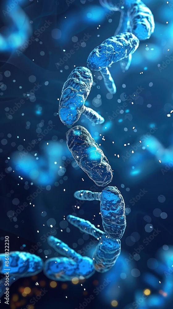 3D Illustration of DNA Helix - Detailed 3D illustration of a DNA helix structure with glowing effects, representing genetics and molecular biology. 3D Illustration of DNA Helix - Detailed 3D illustration of a DNA helix structure with glowing effects, representing genetics and molecular biology.