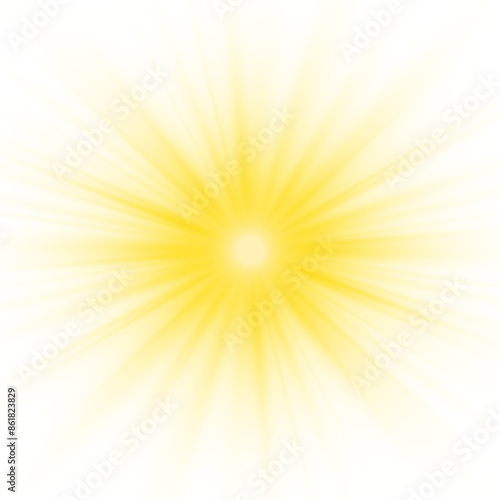 Transparent yellow sunlight special lens flash light effect. Front solar flare lenses. Glowing light effects. PNG.	