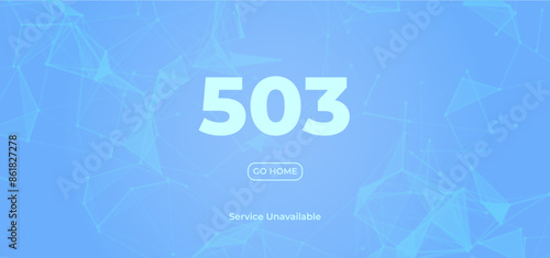 503 Service Temporarily Unavailable error page. Vector layout template