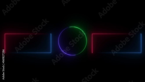 Wallpaper Mural Square neon animation black background. 4k vedios. Torontodigital.ca