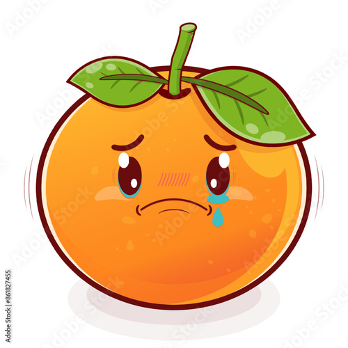 orange crying face cartoon cute