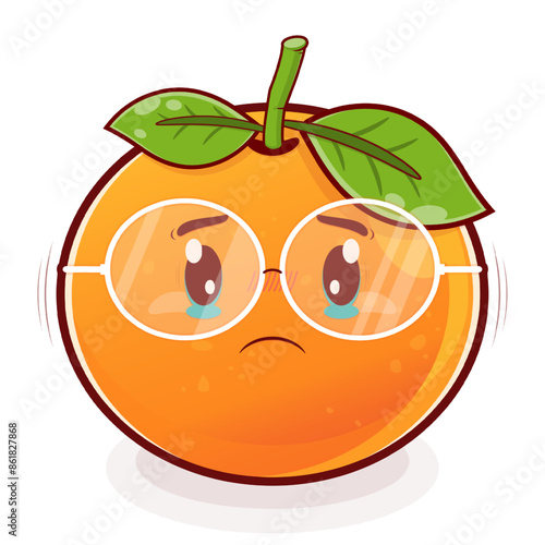 orange crying face cartoon cute