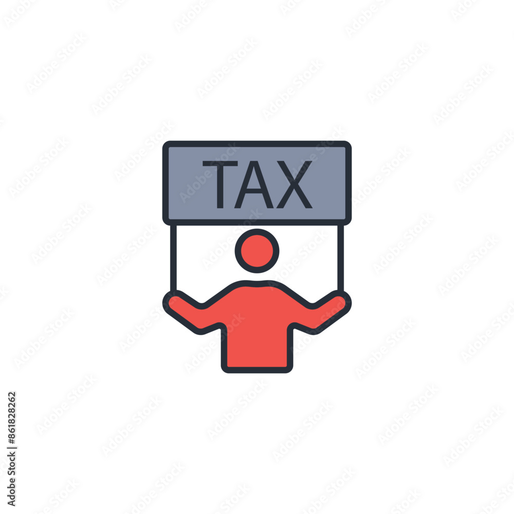 tax burden icon. vector.Editable stroke.linear style sign for use web design,logo.Symbol illustration. tax burden icon. vector.Editable stroke.linear style sign for use web design,logo.Symbol illustration.