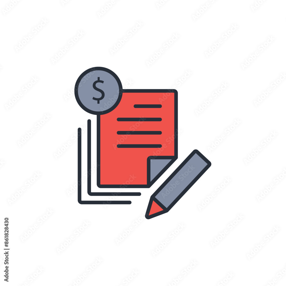 tax form icon. vector.Editable stroke.linear style sign for use web design,logo.Symbol illustration. tax form icon. vector.Editable stroke.linear style sign for use web design,logo.Symbol illustration.