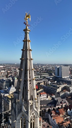 Wallpaper Mural A Glimpse of Brussels Architectural Majesty From the Spire of the Cathedral Torontodigital.ca