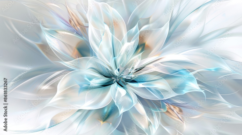 Fototapeta premium Ethereal abstract flowers beautifully blend light and color, creating a dreamy and luminous piece of art