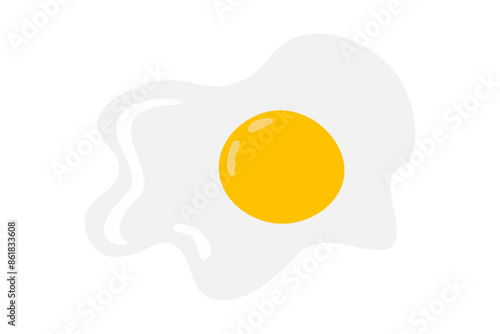 Broken chicken egg. Flat illustration in cartoon style