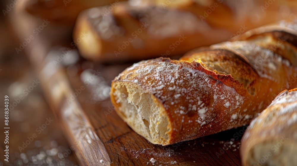 A close-up of a baguette A close-up of a baguette