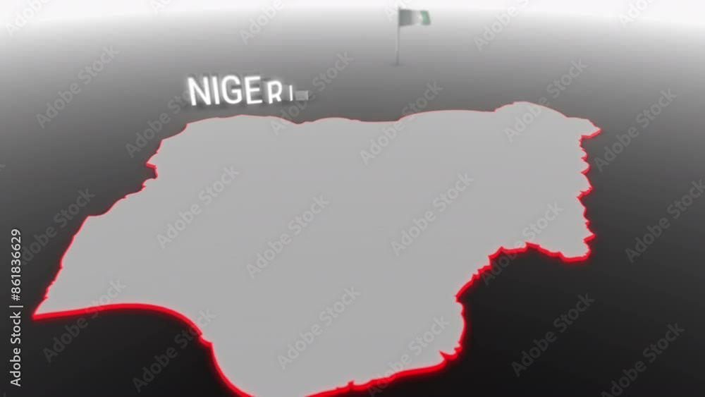 3d animated map of Nigeria gets hit and fractured by the text “Climate Crisis” 3d animated map of Nigeria gets hit and fractured by the text “Climate Crisis”