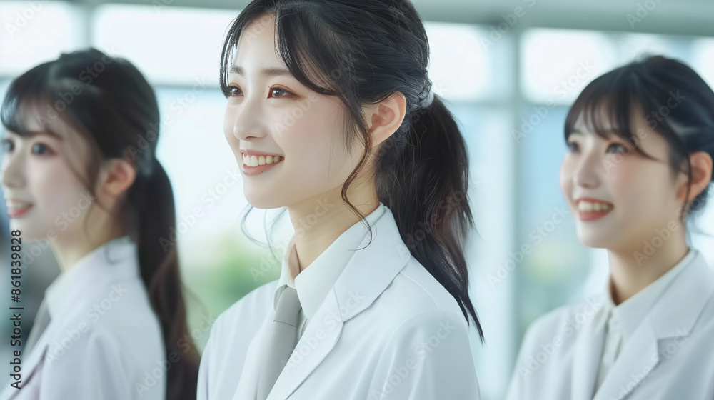 整列するビジネスウーマン