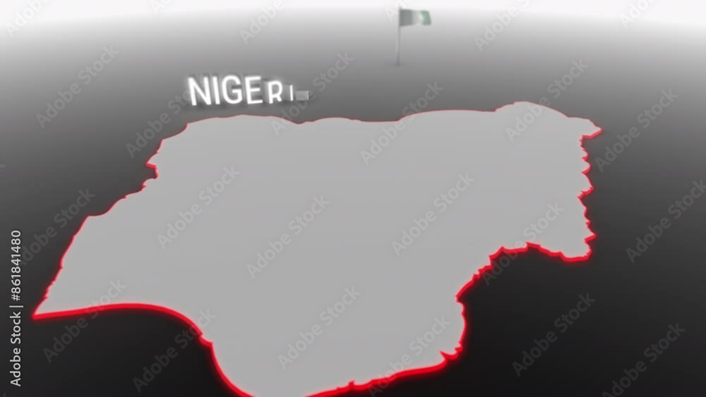 3d animated map of Nigeria gets hit and fractured by the text “Crisis” 3d animated map of Nigeria gets hit and fractured by the text “Crisis”