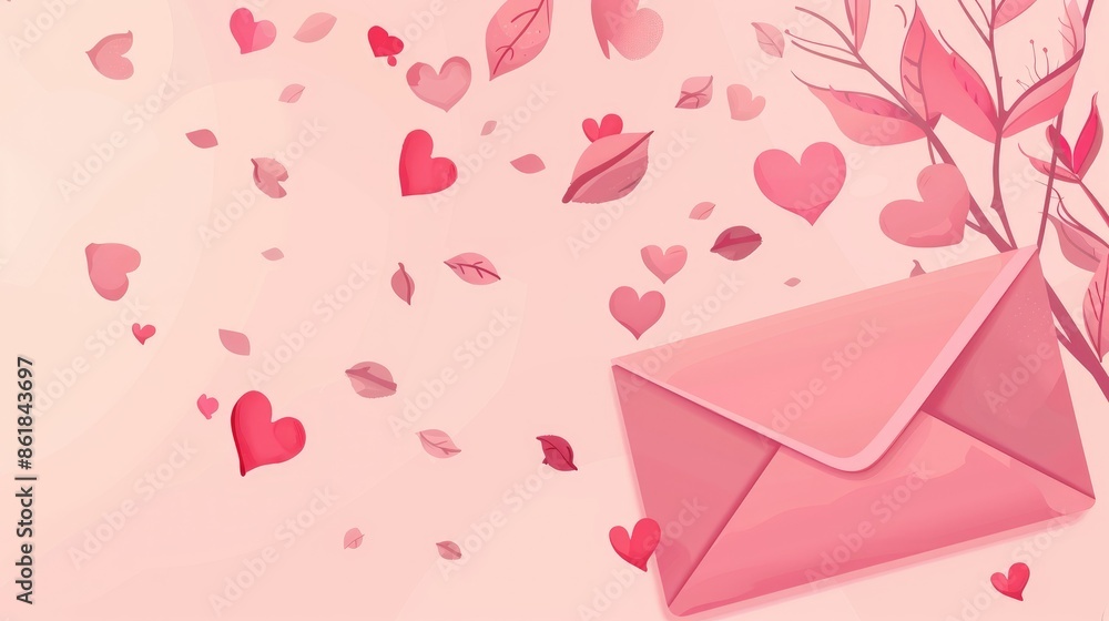 Valentine s Day themed envelope with pink design for a love letter Valentine s Day themed envelope with pink design for a love letter