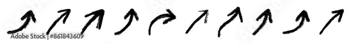 set of sketchy arrows vector silhouettes