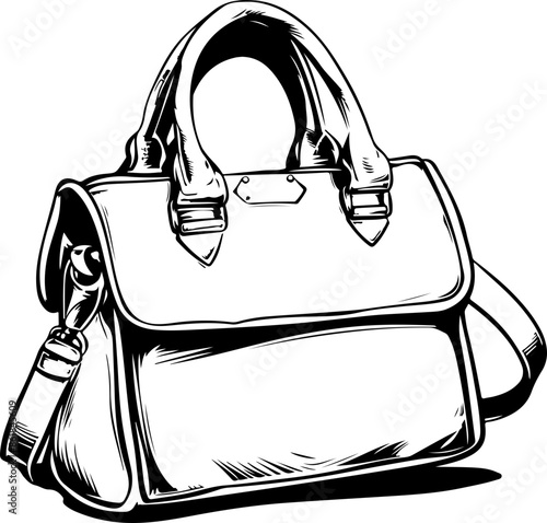 Lady bag clipart desing illustration
