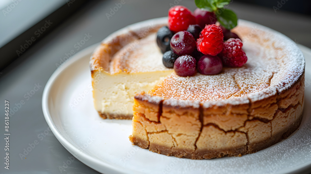 Heavenly basque cheesecake delight. Generative by AI Heavenly basque cheesecake delight. Generative by AI