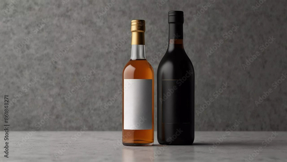 Expensive elite luxury Bottle of Scotch Whiskey unbranded Next to creative mockup background Expensive elite luxury Bottle of Scotch Whiskey unbranded Next to creative mockup background