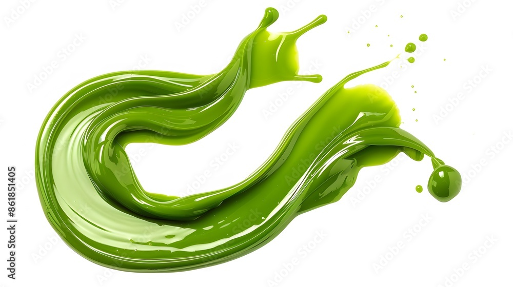 Dynamic Splash of Vibrant Green Liquid on White Background Dynamic Splash of Vibrant Green Liquid on White Background
