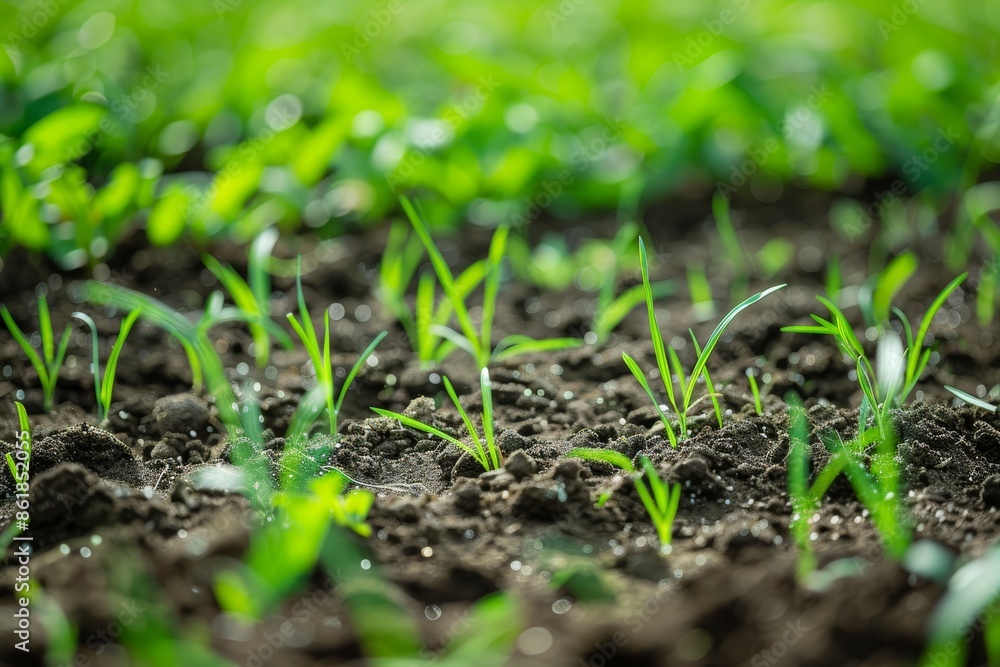 Rich Soil and Healthy Crops on a Sustainable Grain Farm Highlighting Organic Growth Rich Soil and Healthy Crops on a Sustainable Grain Farm Highlighting Organic Growth