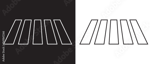 Zebra crossing icon, Street crossing vector sign. Crosswalk icon symbol and logo design. Vector illustration.	