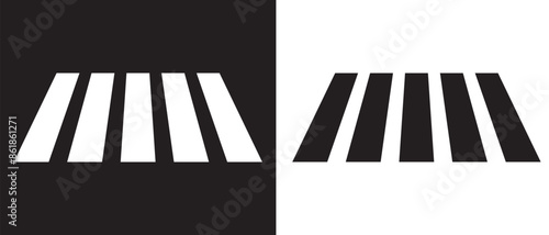 Crosswalk icon symbol and logo design. Zebra crossing icon, Street crossing vector sign. Vector illustration.	
