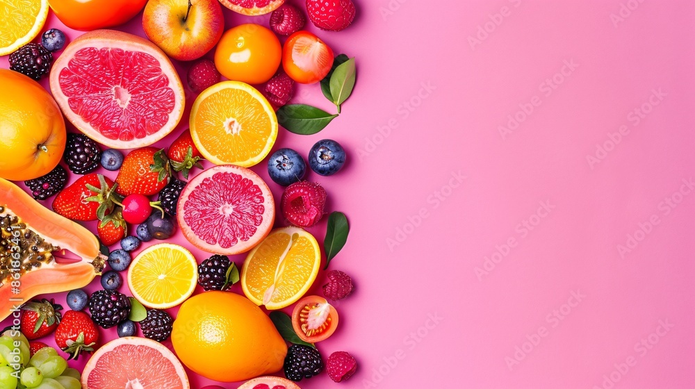 Fresh berries on a vibrant background. A juicy and vitamin-rich food choice. Fresh berries on a vibrant background. A juicy and vitamin-rich food choice.