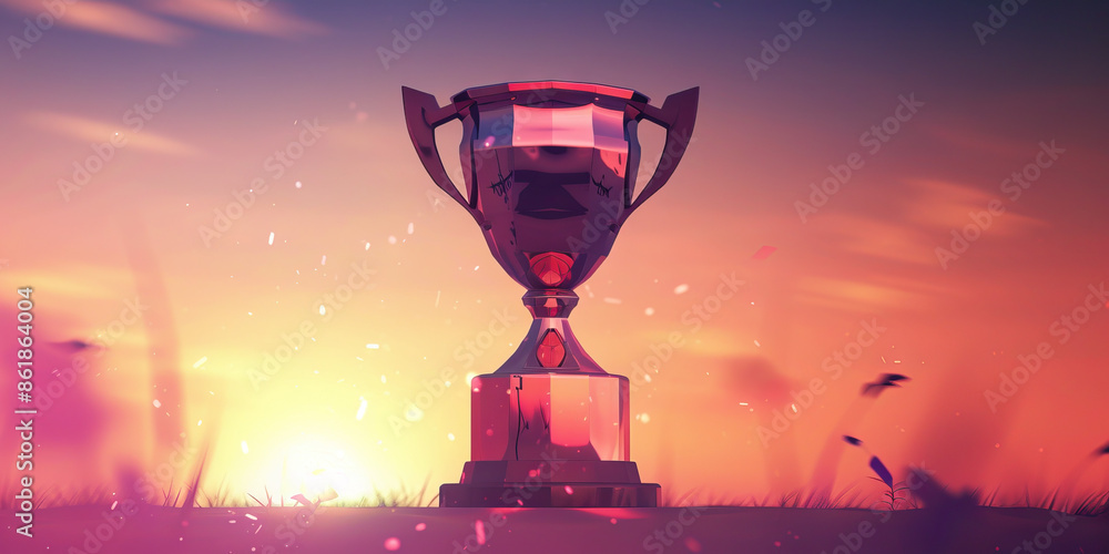 A gleaming trophy awaits its newest champion, ready to be bestowed upon the victor of the evening's competition. A gleaming trophy awaits its newest champion, ready to be bestowed upon the victor of the evening's competition.
