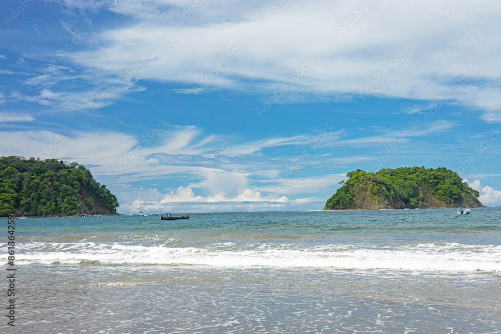 beautiful pacific coast sand beach in Samara in Costa Rica beautiful pacific coast sand beach in Samara in Costa Rica