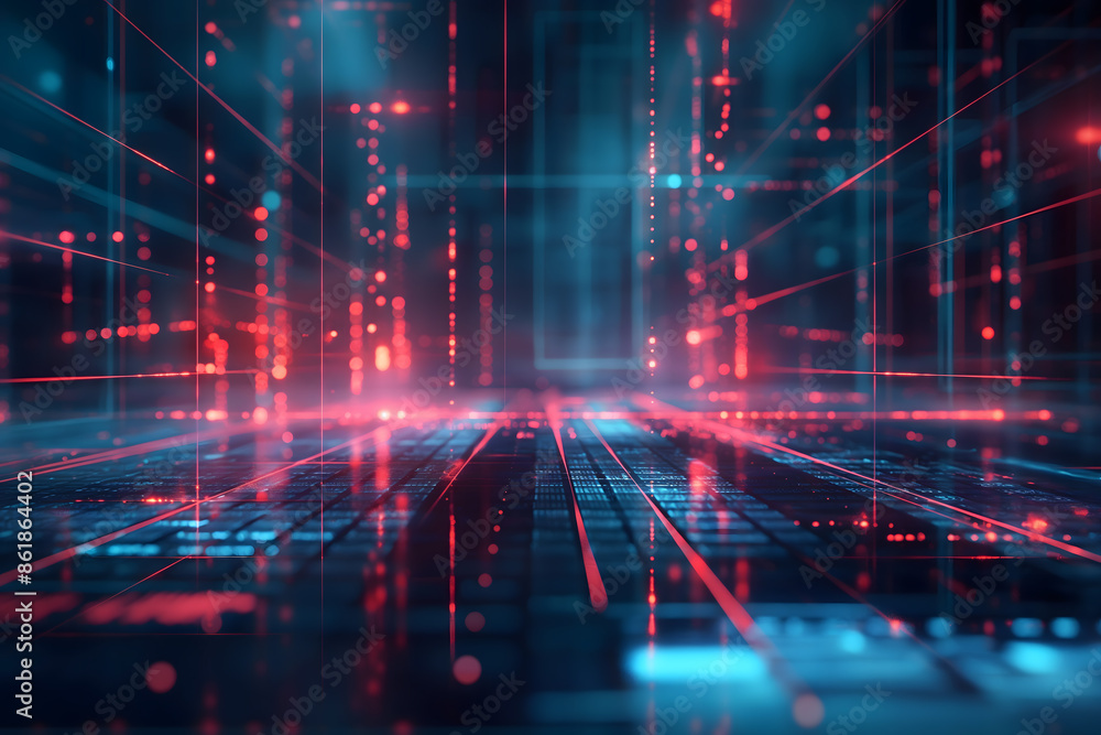 technology background featuring digital grids and illuminated pathways. generative ai
technology background featuring digital grids and illuminated pathways. generative ai