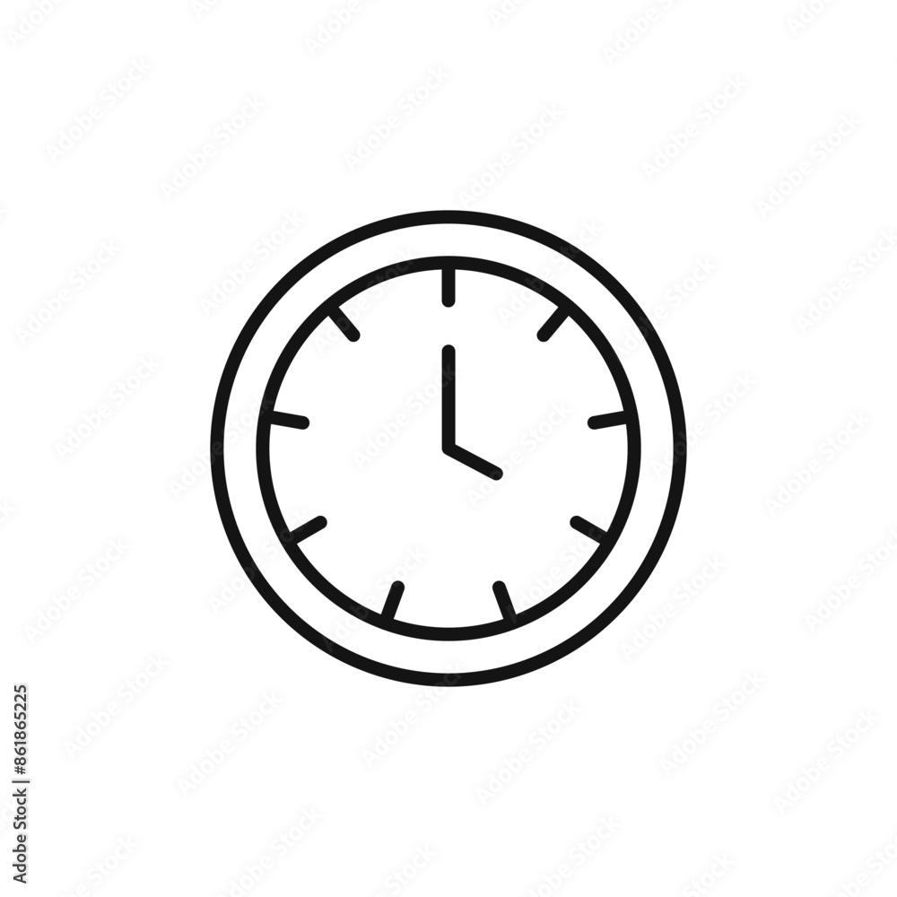 Time Management Clock Icon Ideal for Productivity Apps