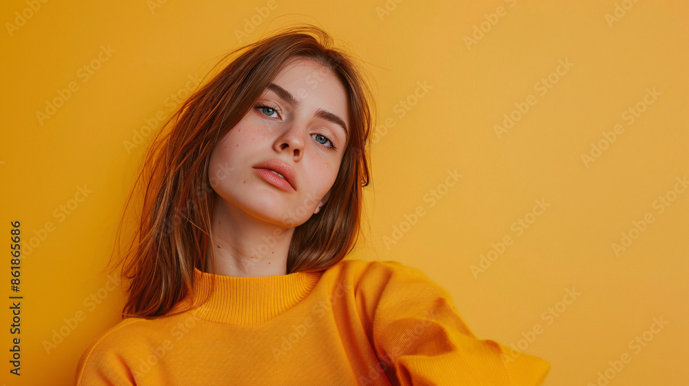 Pretty girl's expression on a color background. A beautiful lifestyle wallpaper. Pretty girl's expression on a color background. A beautiful lifestyle wallpaper.