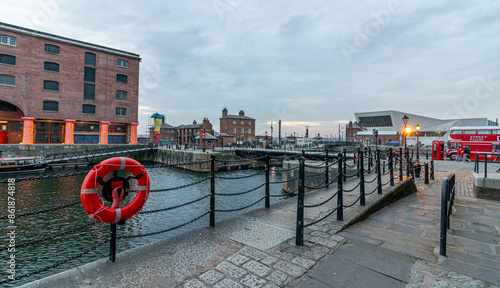 March 22, 2022. Liverpool United Kingdom. Architecture landscape on the River Mersey photo