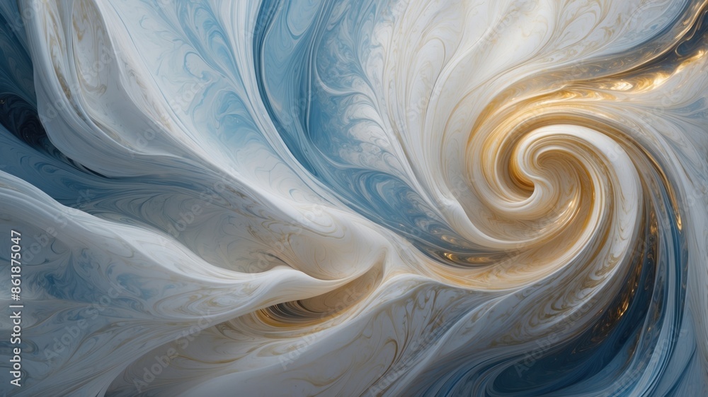 Wallpaper unusual compositions and shapes in white and blue Wallpaper unusual compositions and shapes in white and blue