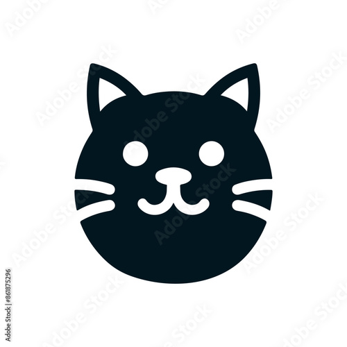 black cat vector illustration for icon, symbol or logo. cat silhouette, animal outline