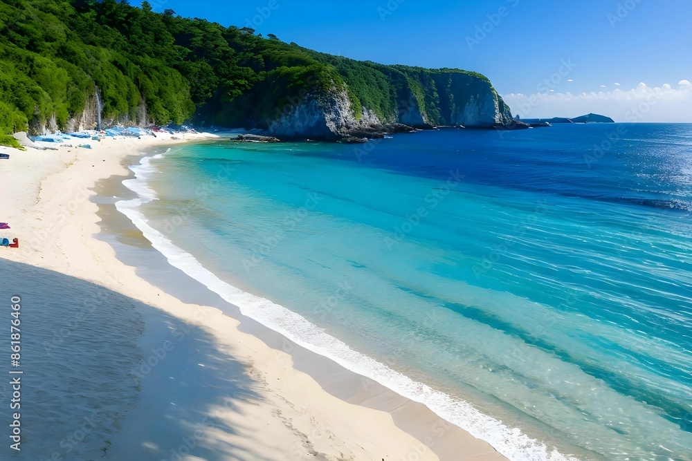 Obraz premium 砂浜の風景に癒される夏の旅