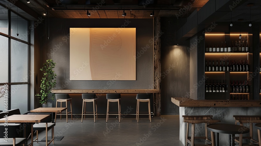 eye level, photo, bar, minimalistic interior, abstract large art frame, office snapshot, frame magazine eye level, photo, bar, minimalistic interior, abstract large art frame, office snapshot, frame magazine