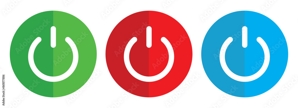 Power button icon vector isolated on white background, logo concept of power button sign on white background, black filled symbol icon Power button icon vector isolated on white background, logo concept of power button sign on white background, black filled symbol icon