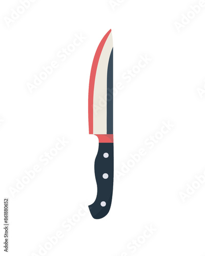 Gourmet steak knife with a silver sharp blade. Weapon vector isolated on a white background.