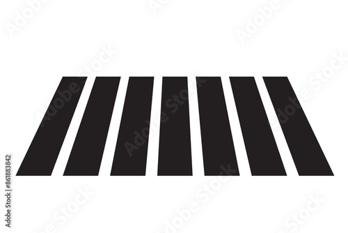 Crosswalk icon symbol. Zebra crossing icon, Street crossing vector sign. Vector illustration. 