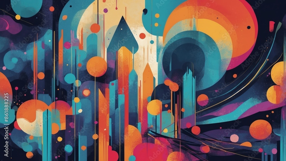 Obraz premium Abstract colorpop cityscape