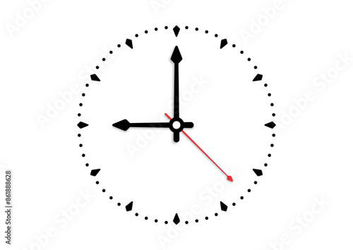 clock concept on white background. Clock interface with arrow sign. analog clock symbol