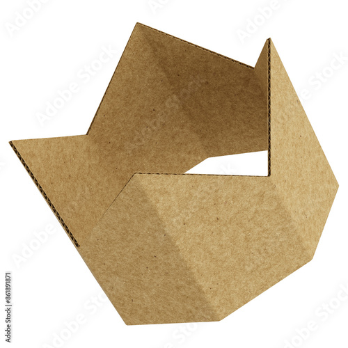 3D Brown Cardboard Paper Crown for Children's Day and Imaginative Play with Transparent Background