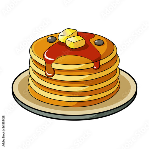 pancakes with butter, stack of pancakes, pancakes on a plate, 