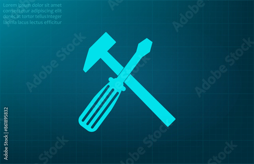 Vector illustration, blue background.
