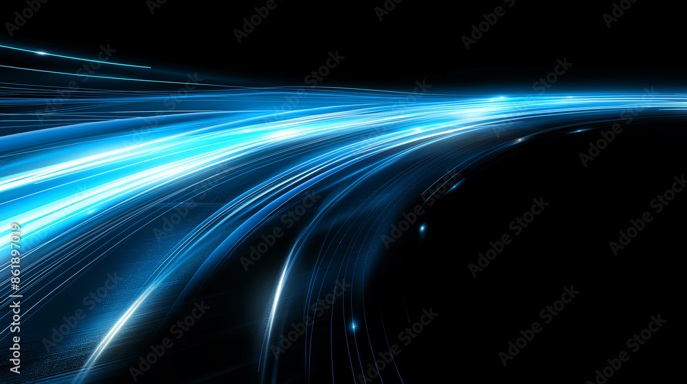 Abstract blue light streaks in motion with glowing lines, speed and blur creating an energetic scene Abstract blue light streaks in motion with glowing lines, speed and blur creating an energetic scene